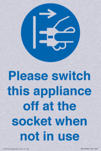 Please switch this appliance off at the socket when not in use